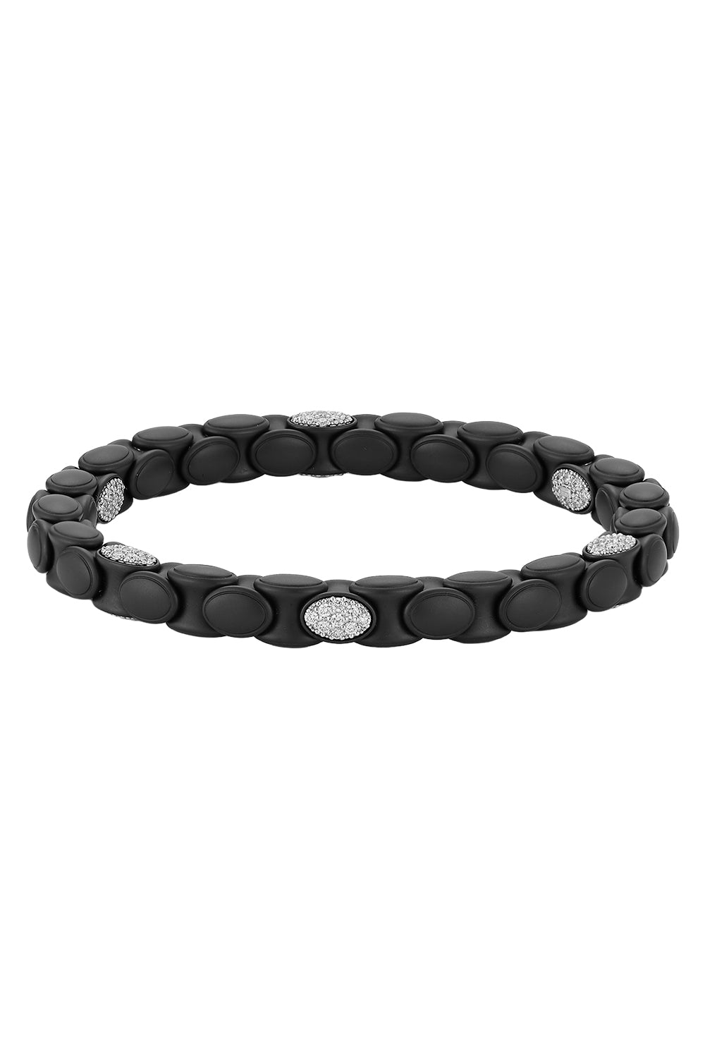 Six Diamond Black Anaconda Bracelet-WHITE GOLD-JEWELRYFINE JEWELBRACELET O-ROBERTO DEMEGLIO