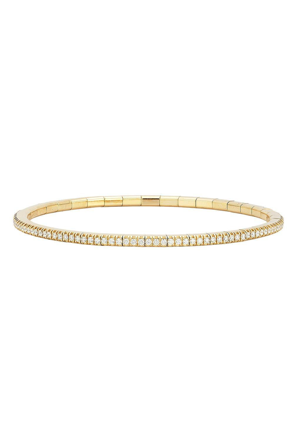 Diamond Extensible Stretch Bracelet-YELLOW GOLD-6-JEWELRYFINE JEWELBRACELET O-ROBERTO DEMEGLIO