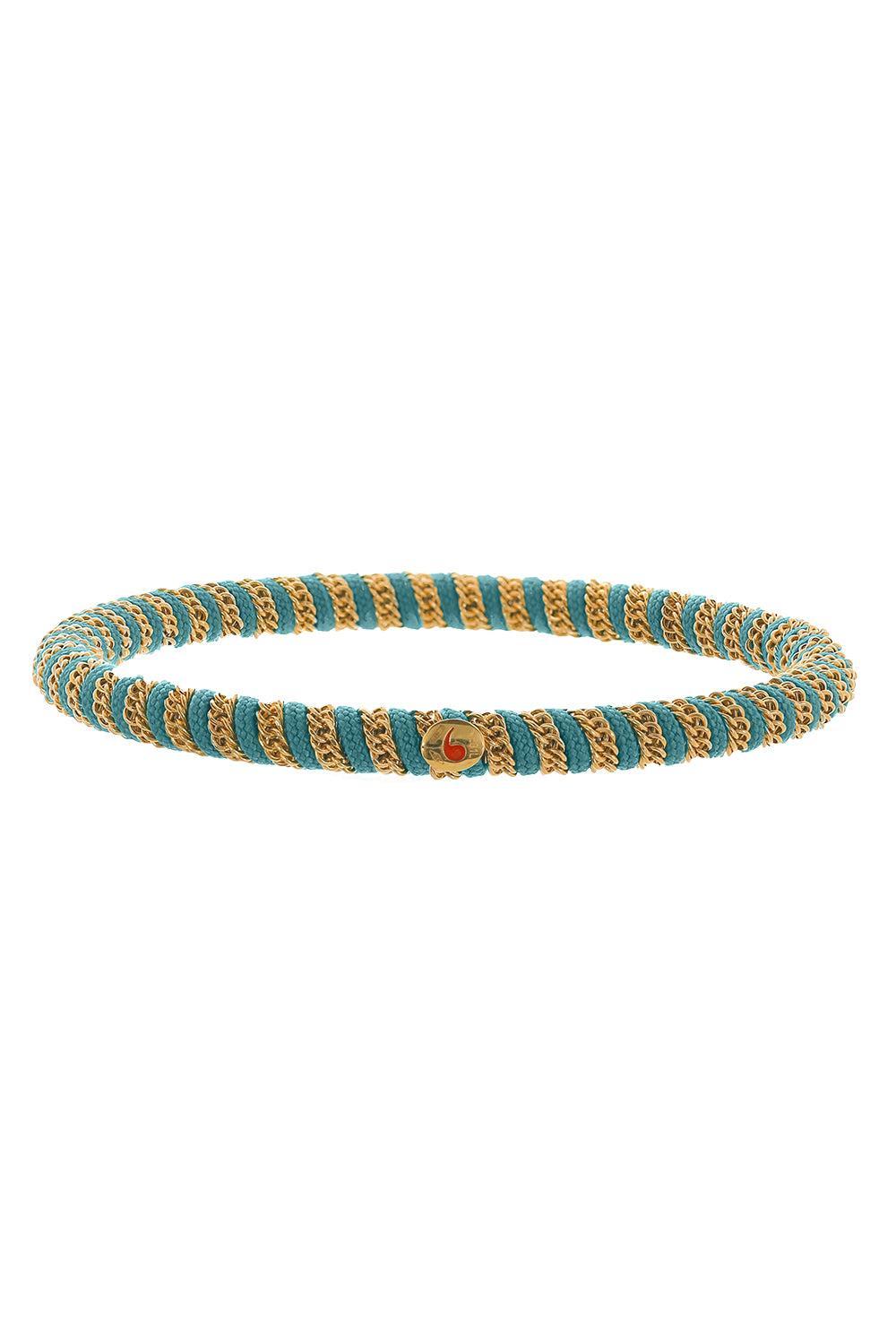 Baby Blue Gio Stretch Bracelet-YELLOW GOLD-JEWELRYFINE JEWELBRACELET O-ROBERTO DEMEGLIO