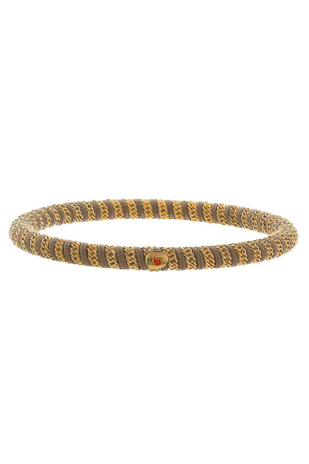 Beige Gio Stretch Bracelet-YELLOW GOLD-JEWELRYFINE JEWELBRACELET O-ROBERTO DEMEGLIO