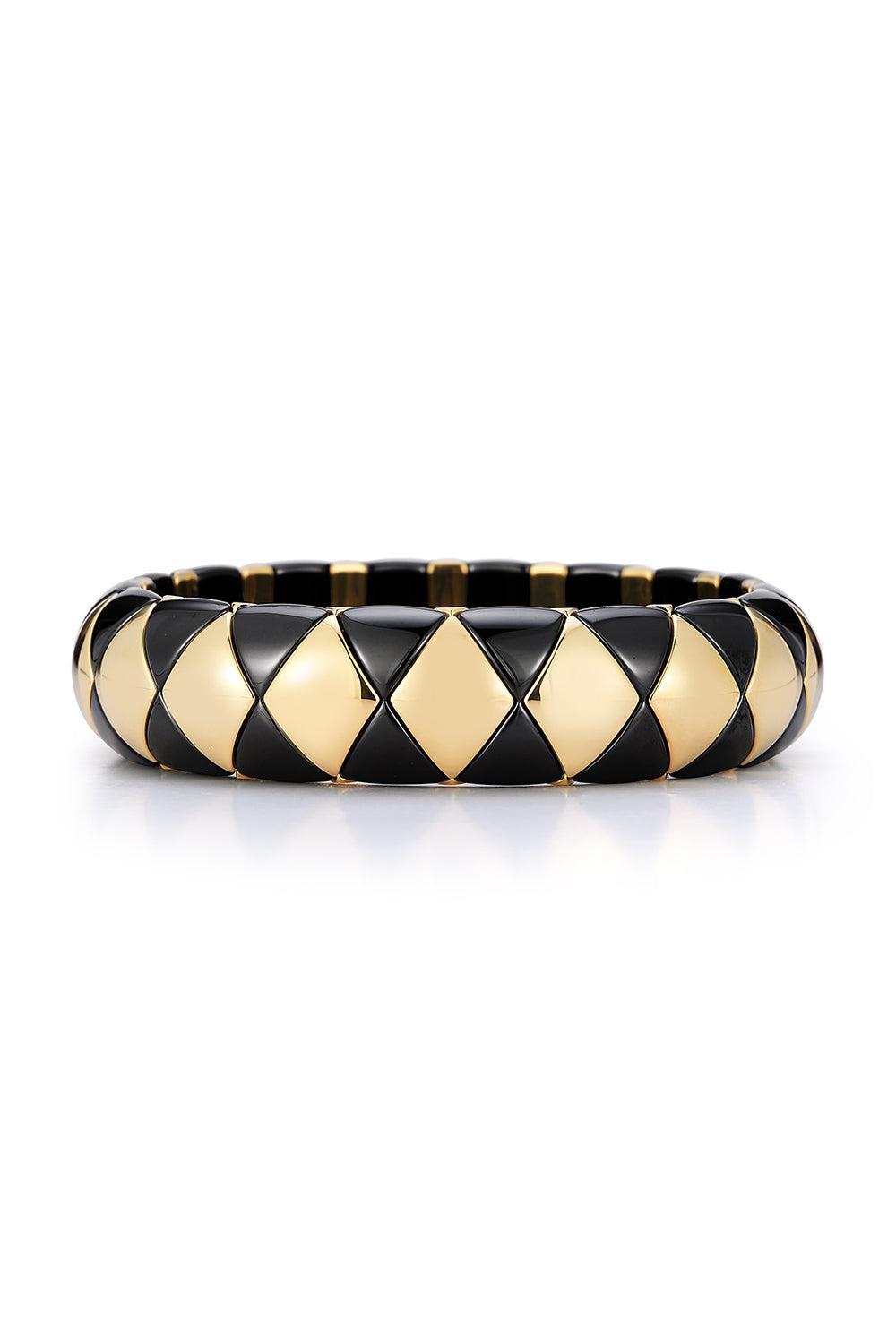 Black Gold My Aura Stretch Bracelet-YELLOW GOLD-JEWELRYFINE JEWELBRACELET O-ROBERTO DEMEGLIO