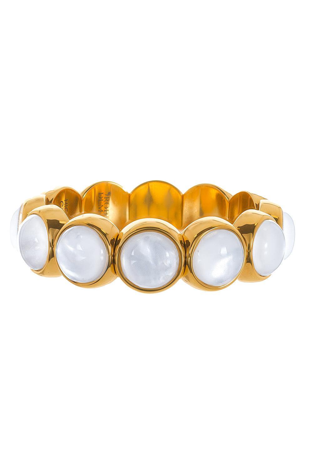 Crystal Large Aura Stretch Bracelet-YELLOW GOLD-JEWELRYFINE JEWELBRACELET O-ROBERTO DEMEGLIO
