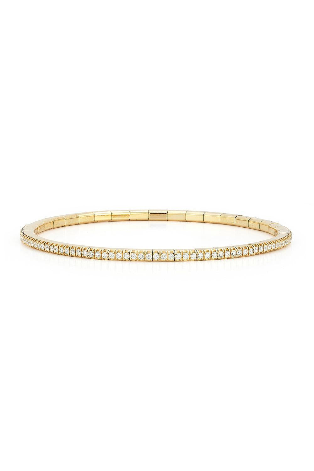Diamond Extensible Stretch Tennis Bracelet-YELLOW GOLD-JEWELRYFINE JEWELBRACELET O-ROBERTO DEMEGLIO