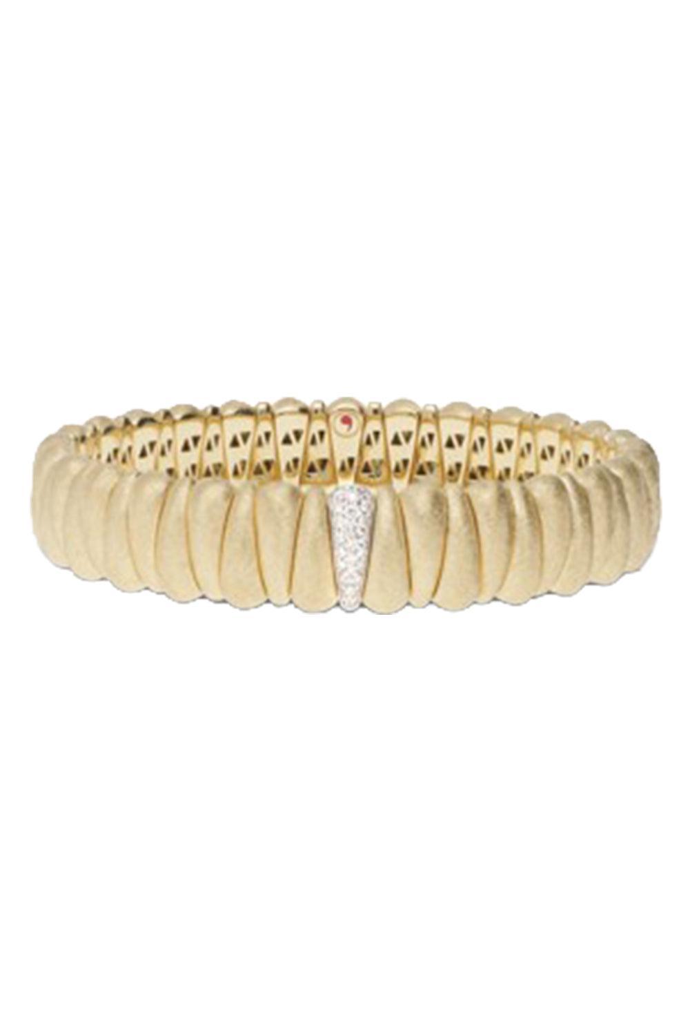 Diamond Satin Gold Bracelet-YELLOW GOLD-JEWELRYFINE JEWELBRACELET O-ROBERTO DEMEGLIO