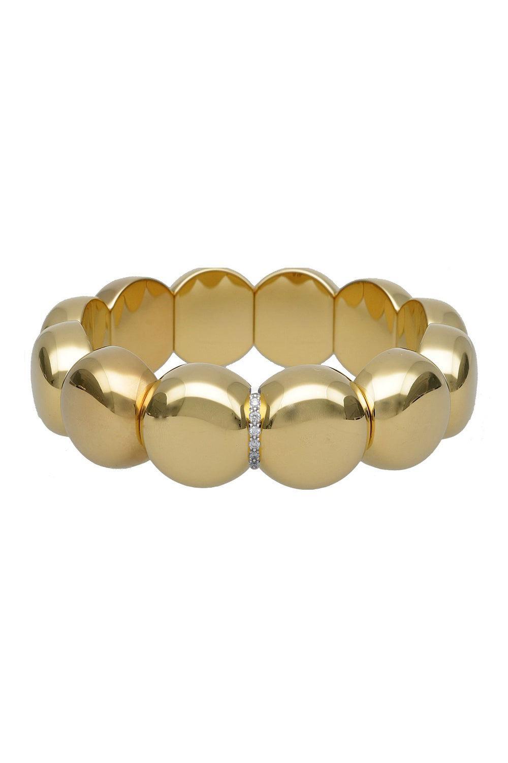 Diamond Station Large Aura Bead Bracelet-YELLOW GOLD-JEWELRYFINE JEWELBRACELET O-ROBERTO DEMEGLIO