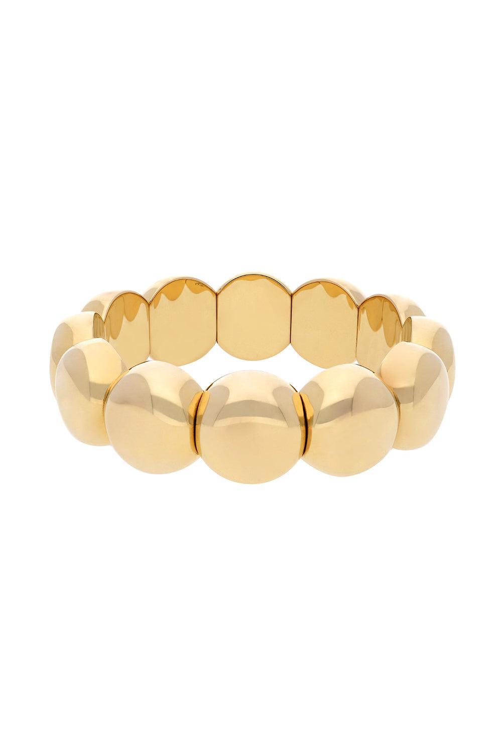 Large Aura Dama Beaded Stretch Bracelet-YELLOW GOLD-JEWELRYFINE JEWELBRACELET O-ROBERTO DEMEGLIO