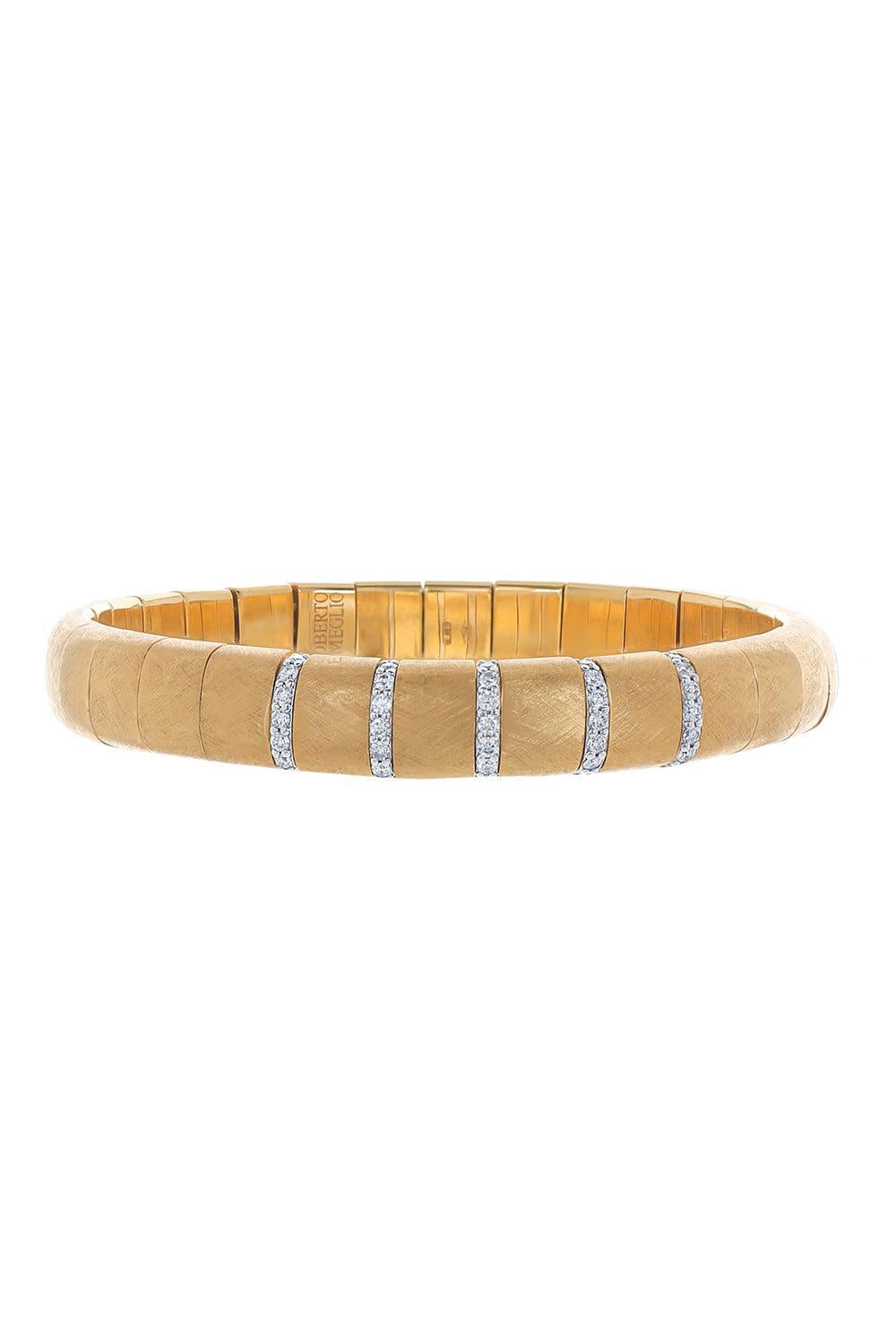 Matte Gold Diamond Pura Bracelet-YELLOW GOLD-JEWELRYFINE JEWELBRACELET O-ROBERTO DEMEGLIO