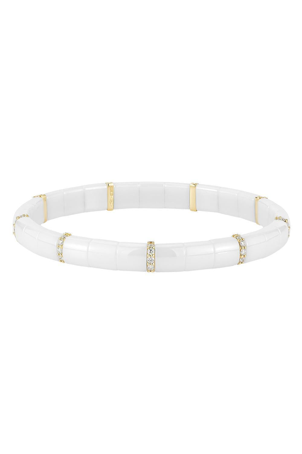 Nine Diamond Pura White Bracelet-YELLOW GOLD-JEWELRYFINE JEWELBRACELET O-ROBERTO DEMEGLIO