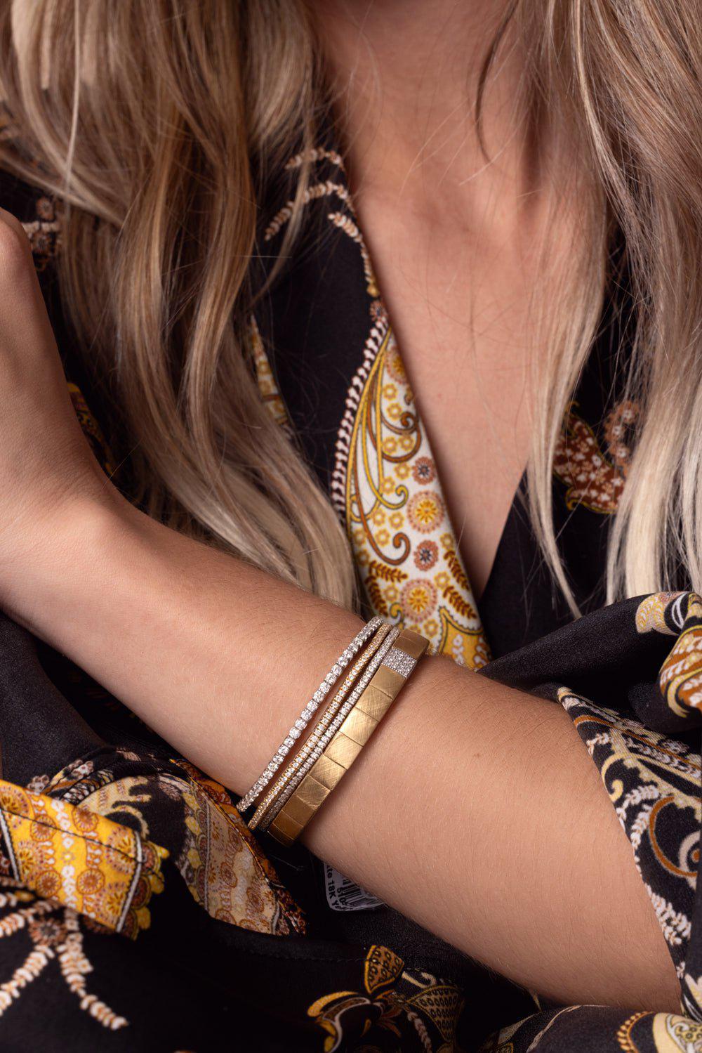 ROBERTO DEMEGLIO-Scacco Gold Stretch Bracelet - Yellow Gold-YELLOW GOLD