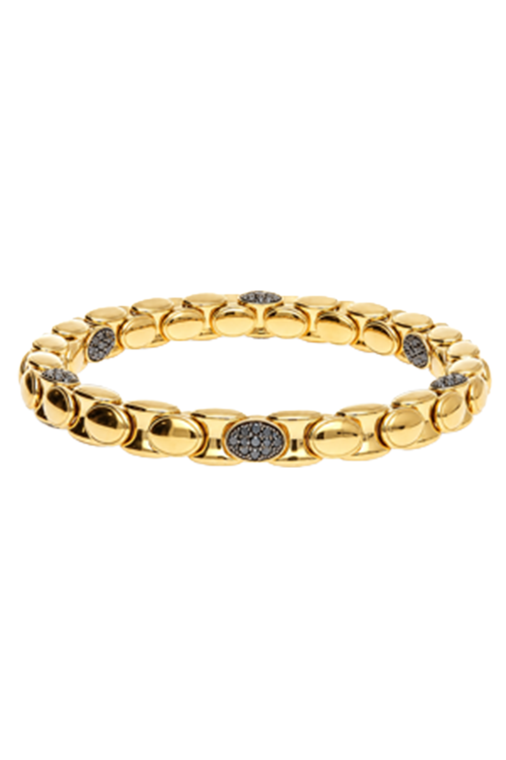 Six Black Diamond Anaconda Bracelet-YELLOW GOLD-JEWELRYFINE JEWELBRACELET O-ROBERTO DEMEGLIO