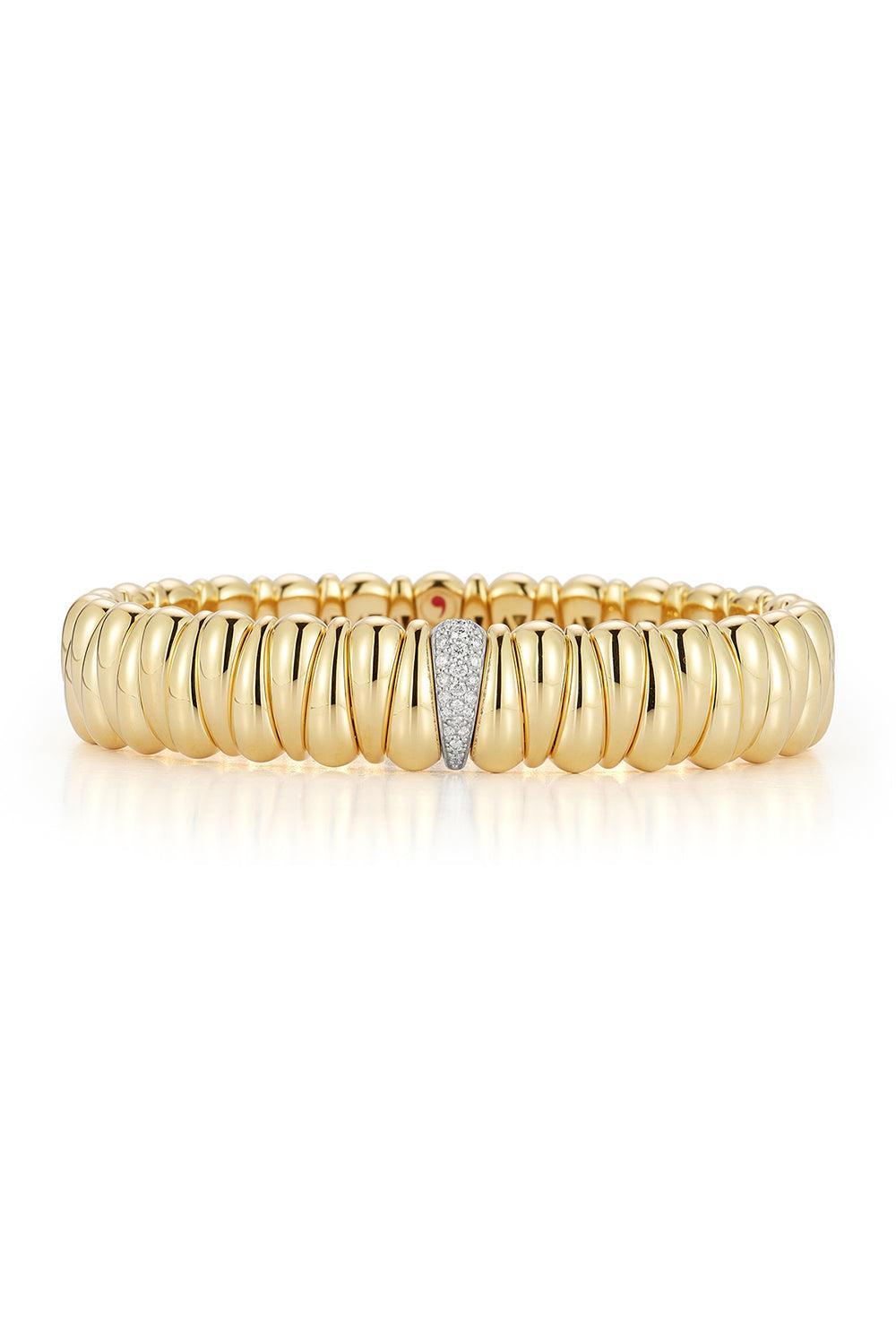 Diamond Station XS Artiglio Stretch Bracelet-YELLOW GOLD-JEWELRYFINE JEWELBRACELET O-ROBERTO DEMEGLIO
