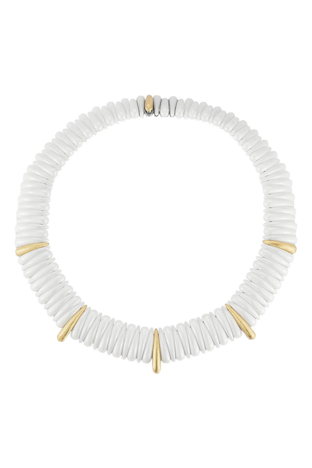 Artiglio White Ceramic Necklace-YELLOW GOLD-JEWELRYFINE JEWELNECKLACE O-ROBERTO DEMEGLIO
