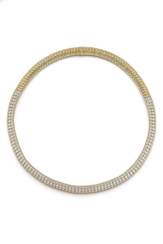 Diamond Full Giotto Necklace-YELLOW GOLD-JEWELRYFINE JEWELNECKLACE O-ROBERTO DEMEGLIO