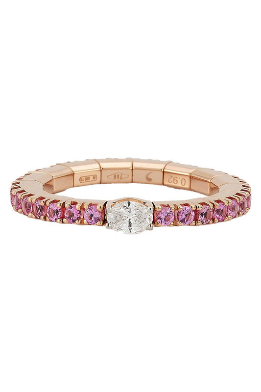 Pink Sapphire Diamond Extensible Ring-ROSE GOLD-5.25-JEWELRYFINE JEWELRING-ROBERTO DEMEGLIO