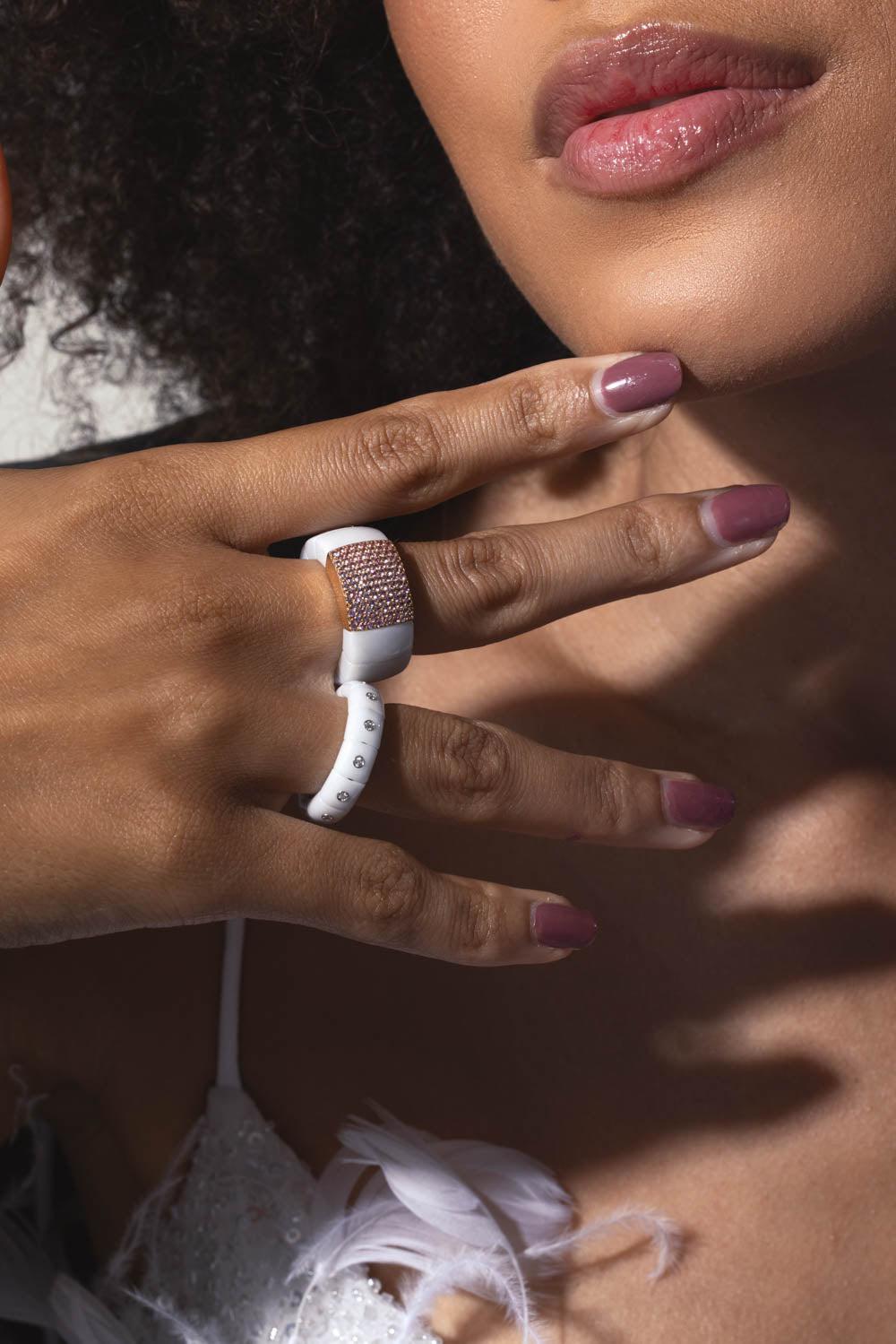 ROBERTO DEMEGLIO-Pink Sapphire Domino Ring-ROSE GOLD