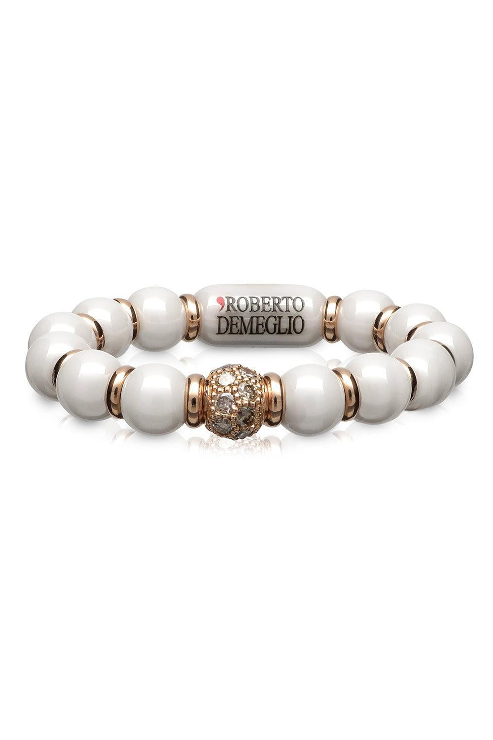 Diamond Rondel White Sfera Stretch Ring-ROSE GOLD-JEWELRYFINE JEWELRING-ROBERTO DEMEGLIO