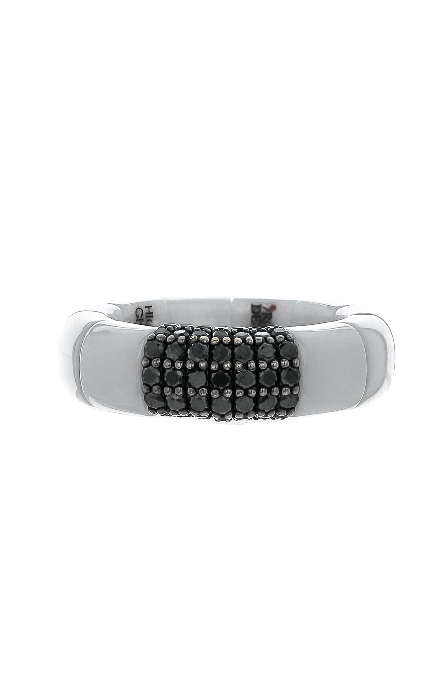 ROBERTO DEMEGLIO-White Ceramic Stretch Pura Ring-WHITE GOLD