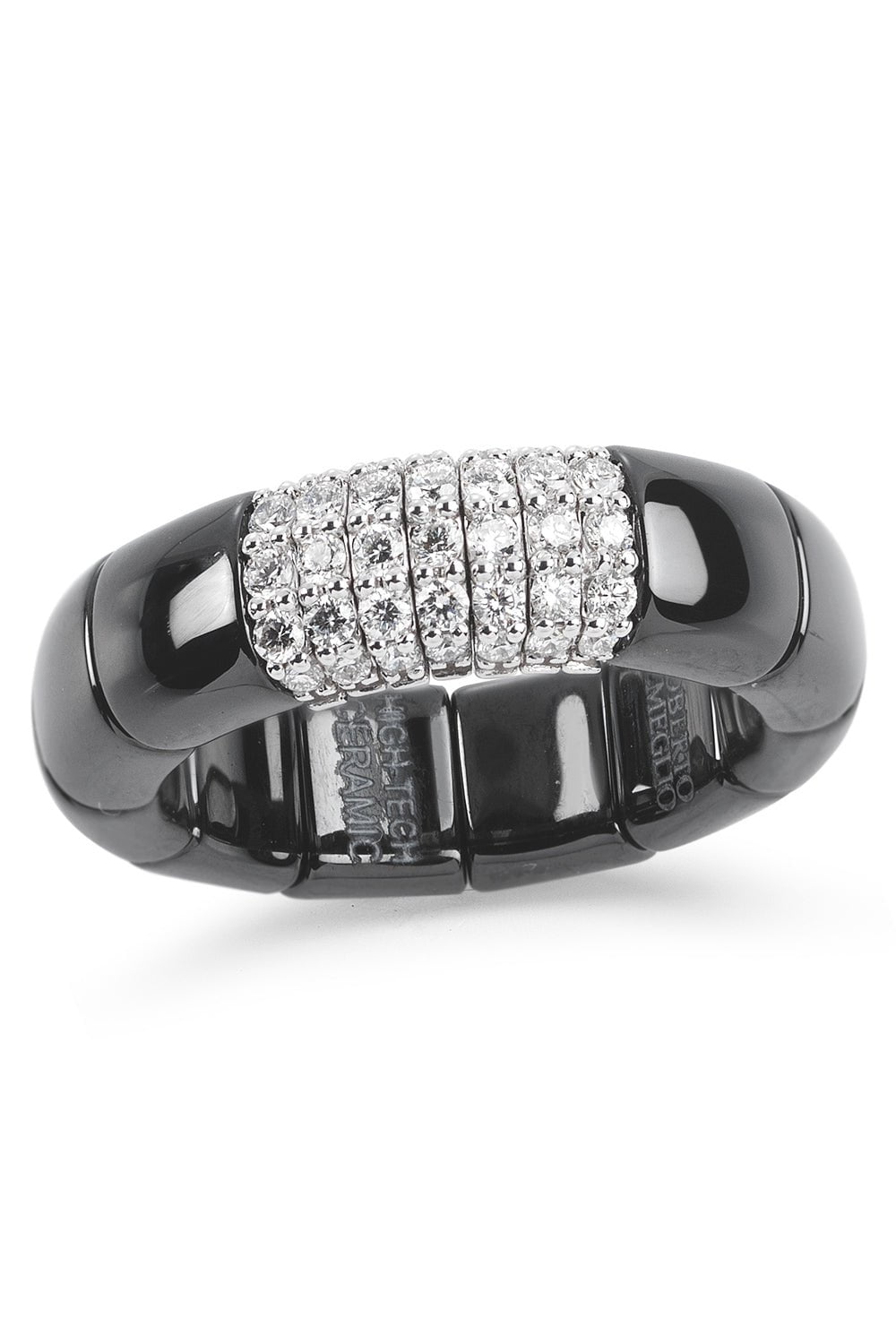 ROBERTO DEMEGLIO-7 Diamond Bar Pura Ring-WHITE GOLD