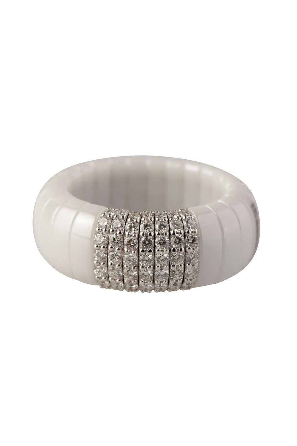 Diamond White Pura Stretch Ring-WHITE GOLD-6-JEWELRYFINE JEWELRING-ROBERTO DEMEGLIO