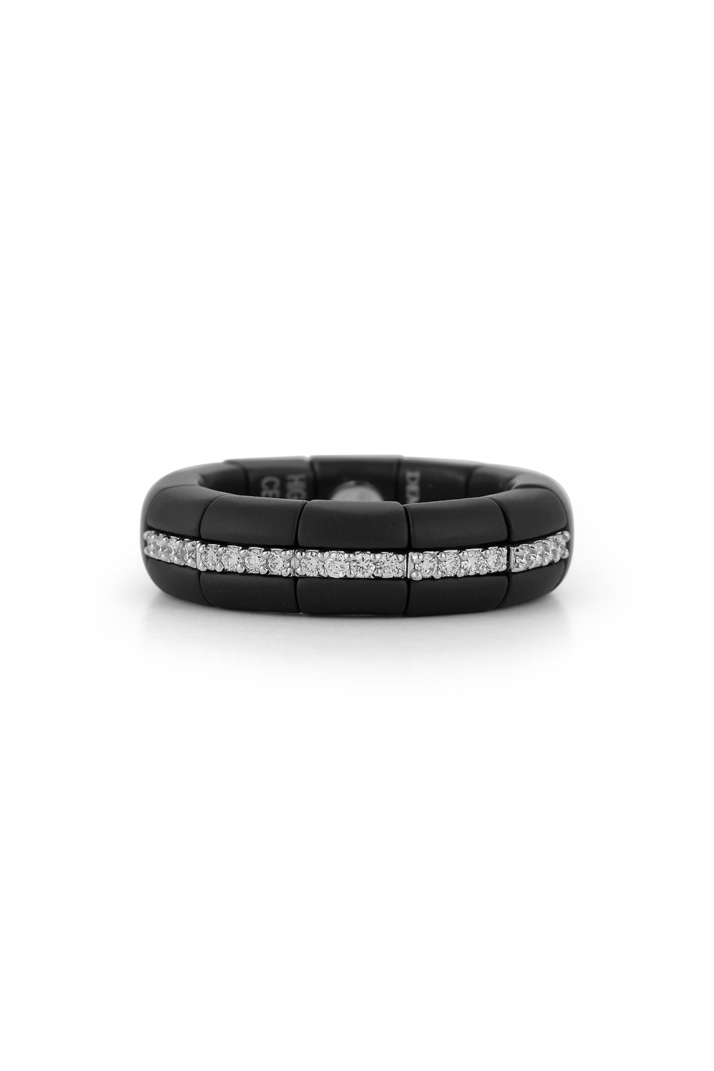Five Diamond Section Matte Pura Stretch Bracelet-WHITE GOLD-6-JEWELRYFINE JEWELRING-ROBERTO DEMEGLIO
