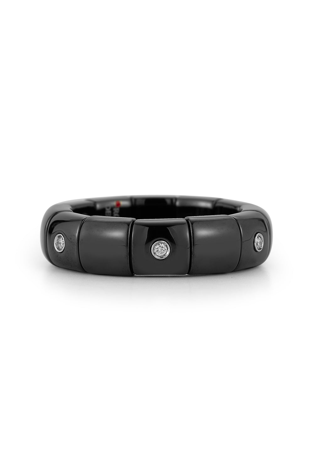 Black Ceramic Diamond Bezel Pura Ring-WHITE GOLD-6.5-JEWELRYFINE JEWELRING-ROBERTO DEMEGLIO