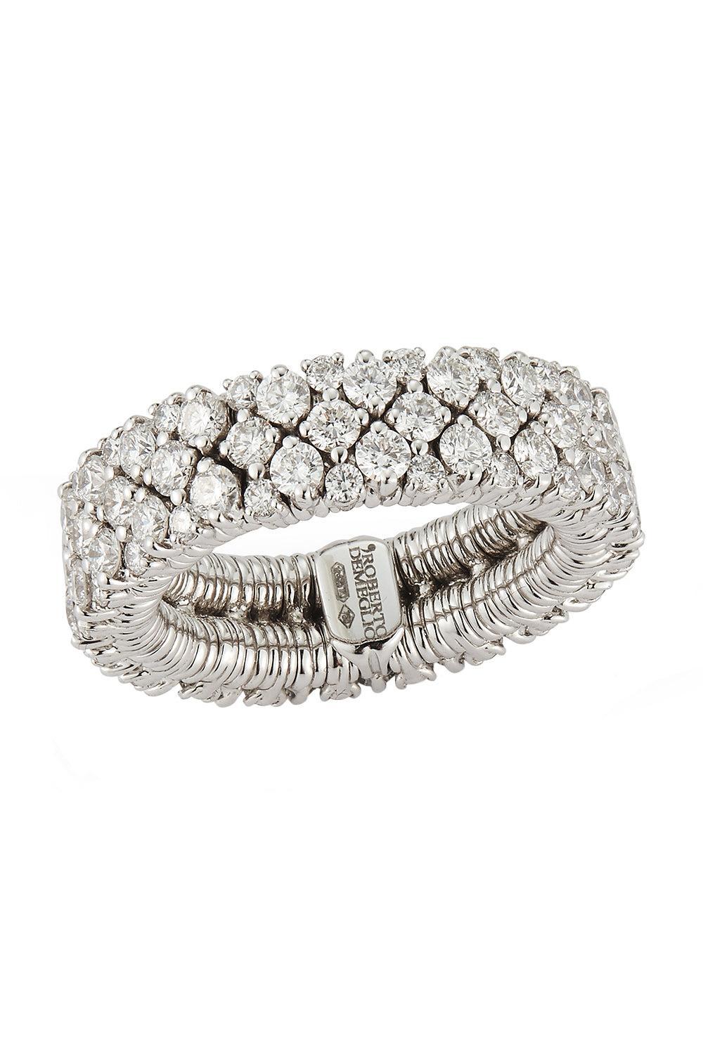 Diamond Cashmere Ring - White Gold-WHITE GOLD-8-JEWELRYFINE JEWELRING-ROBERTO DEMEGLIO
