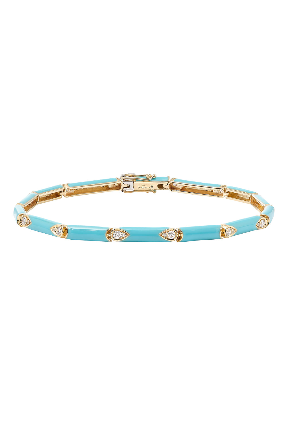  Diamond Nirvana Blue Enamel Bracelet-YLEGOLD-JEWELRYFINE JEWELBRACELET O-ROBINSON PELHAM 