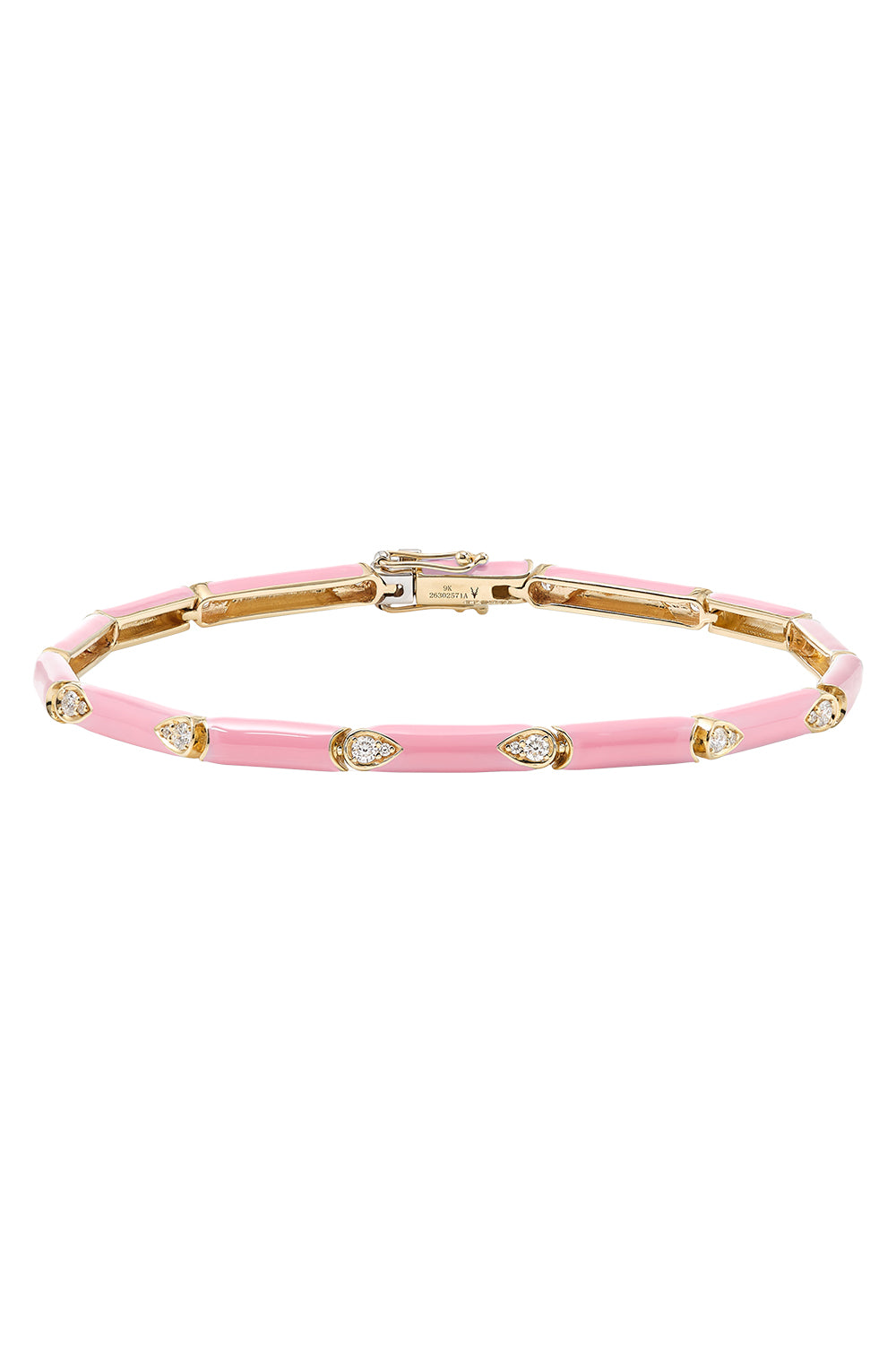 Diamond Nirvana Pink Enamel Bracelet-YLEGOLD-JEWELRYFINE JEWELBRACELET O-ROBINSON PELHAM