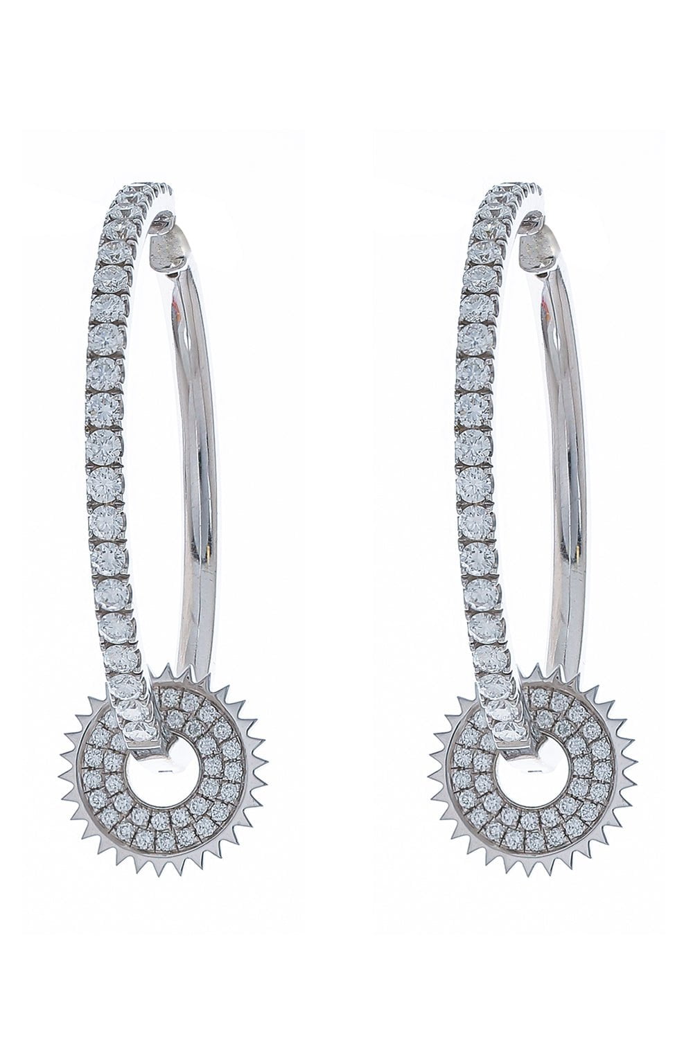 ROBINSON PELHAM-White Gold Giant Orb Diamond Hoops-WHITE GOLD