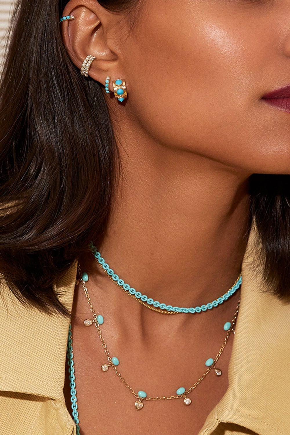 ROBINSON PELHAM-Akida Turquoise Earrings-YELLOW GOLD