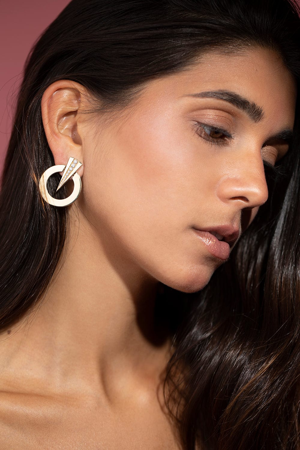 ROBINSON PELHAM-Diamond Strike Earrings-YELLOW GOLD