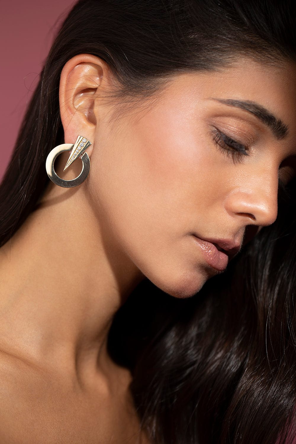 ROBINSON PELHAM-Diamond Strike Earrings-YELLOW GOLD