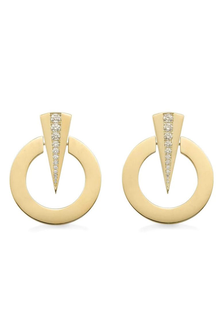ROBINSON PELHAM-Diamond Strike Earrings-YELLOW GOLD