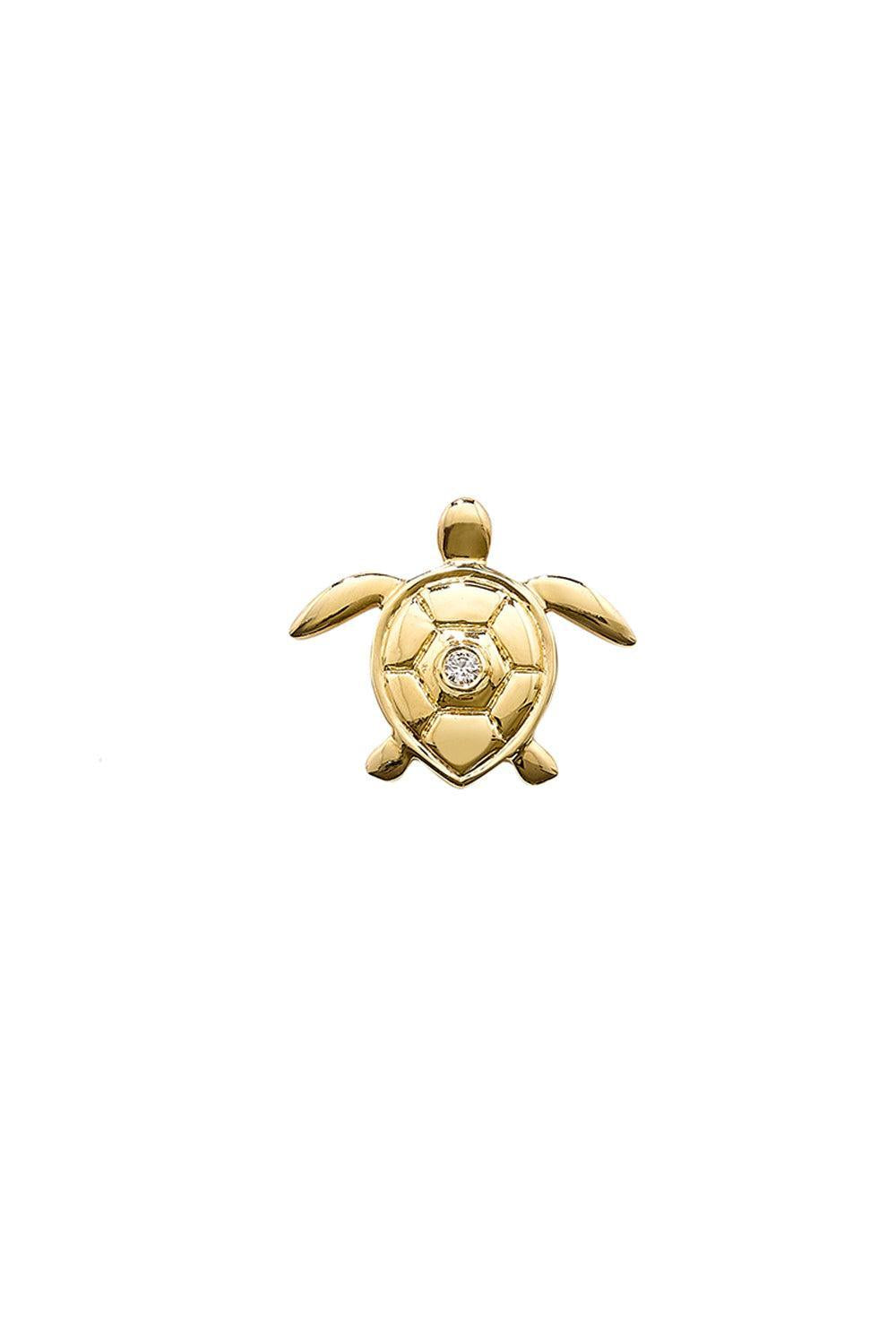 Diamond Turtle Stud Earring-YELLOW GOLD-JEWELRYFINE JEWELEARRING-ROBINSON PELHAM