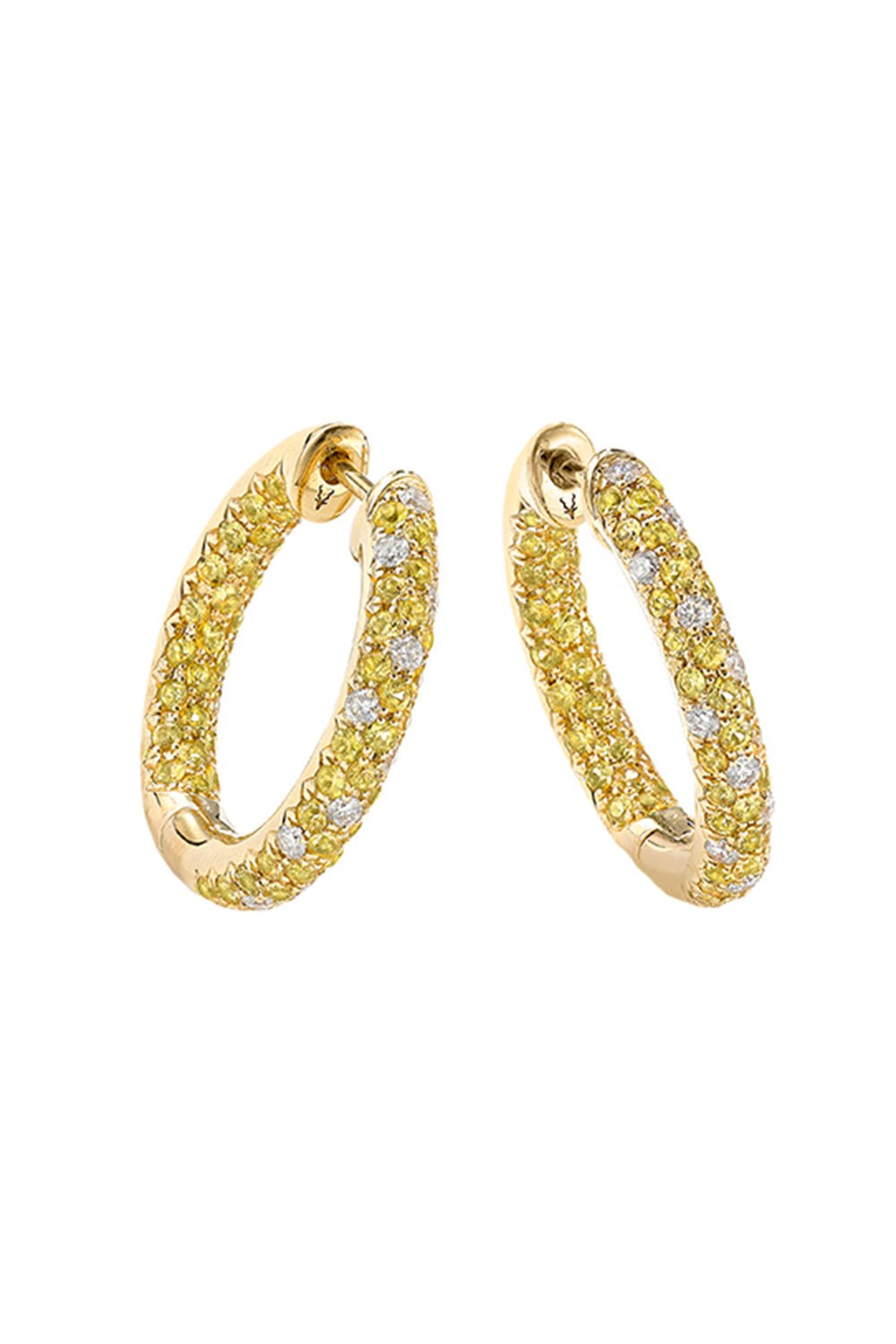 ROBINSON PELHAM-Disco Sister Yellow Sapphire Hoop Earrings-YELLOW GOLD