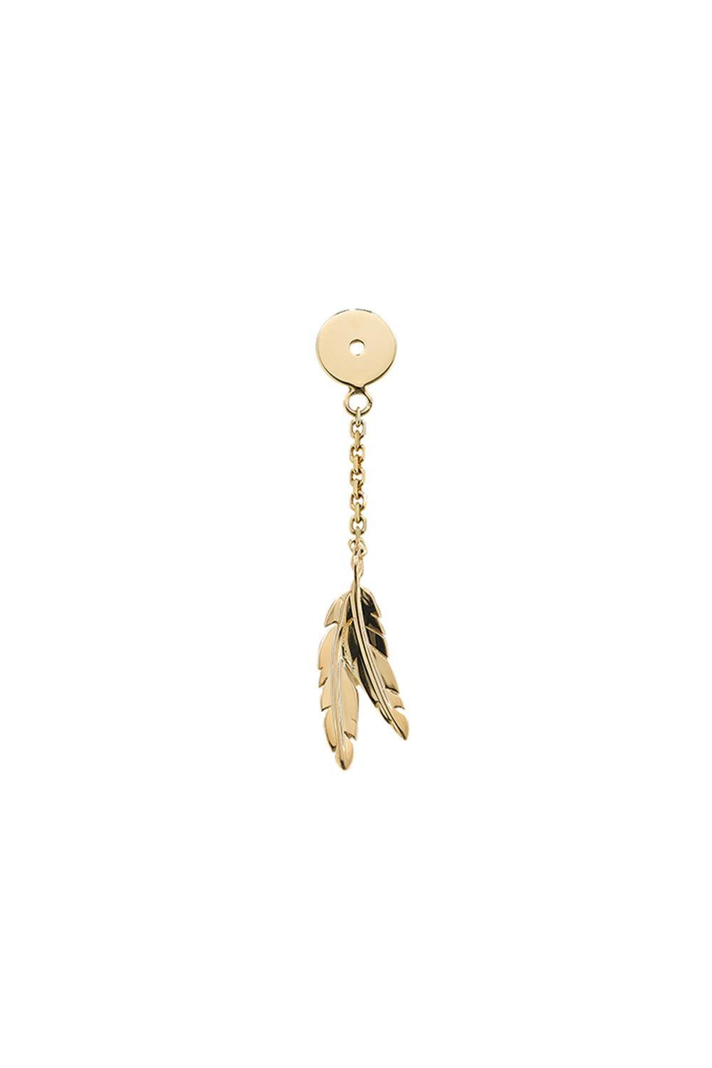 Feather Wishback Ear End-YELLOW GOLD-JEWELRYFINE JEWELEARRING-ROBINSON PELHAM