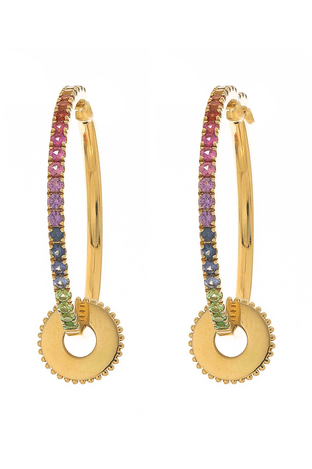 ROBINSON PELHAM-Giant Orb Rainbow Hoops-YELLOW GOLD