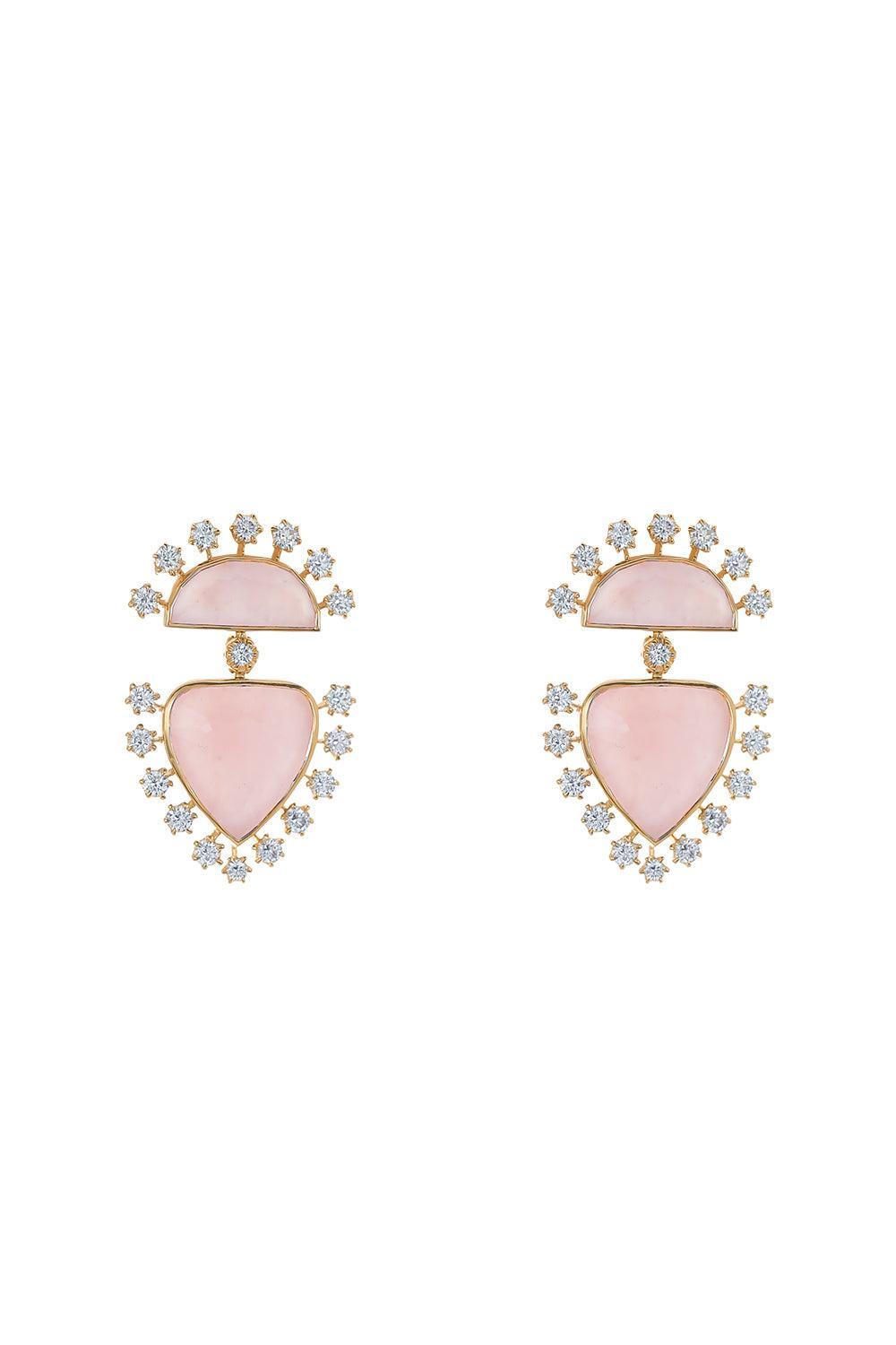 Pink Opal Day Star Earrings-YELLOW GOLD-JEWELRYFINE JEWELEARRING-ROBINSON PELHAM
