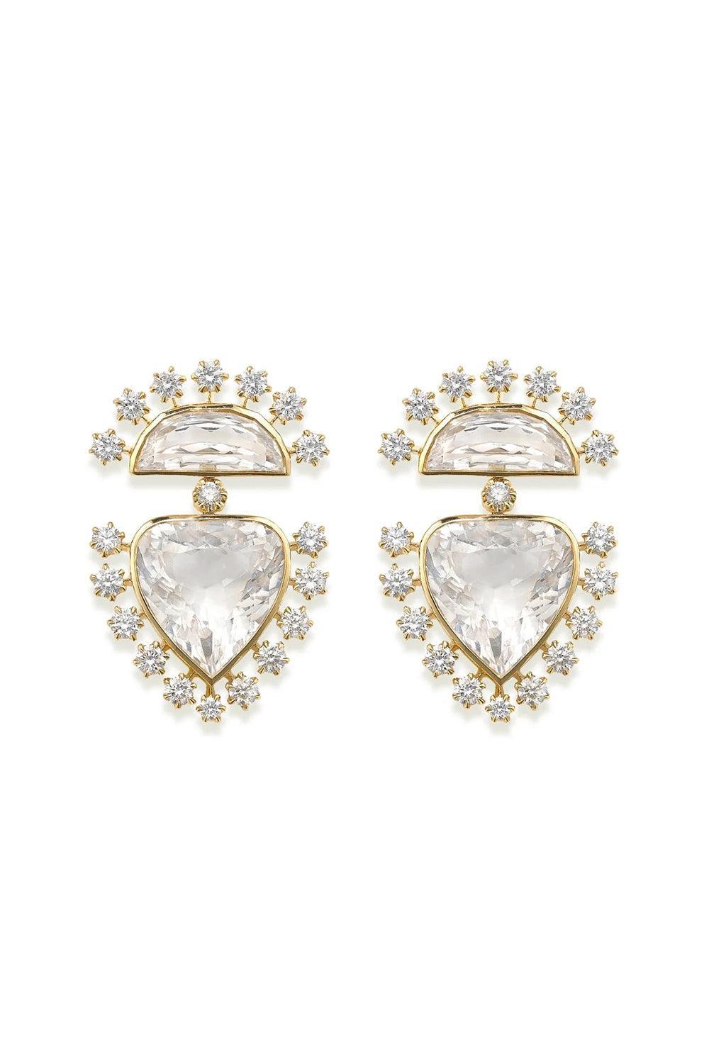 Rock Crystal Day Star Earrings-YELLOW GOLD-JEWELRYFINE JEWELEARRING-ROBINSON PELHAM