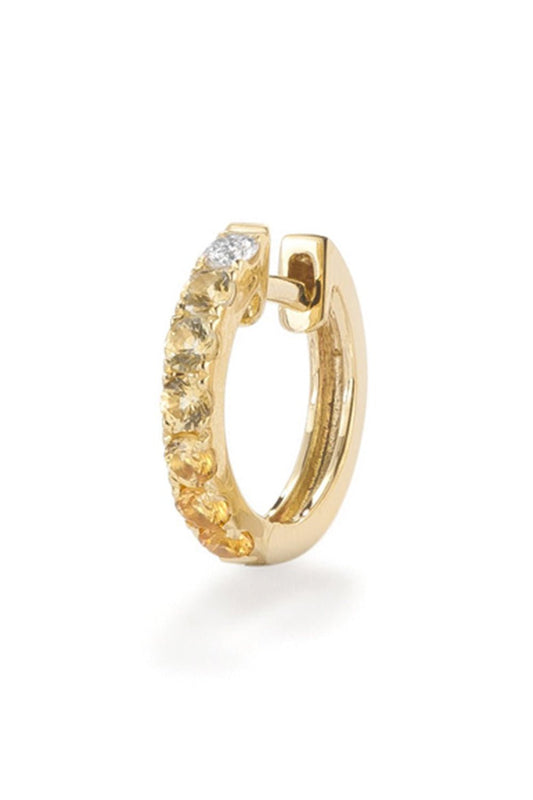ROBINSON PELHAM-Single Midi Yellow Sapphire Diamond Hoop Earring-YELLOW GOLD