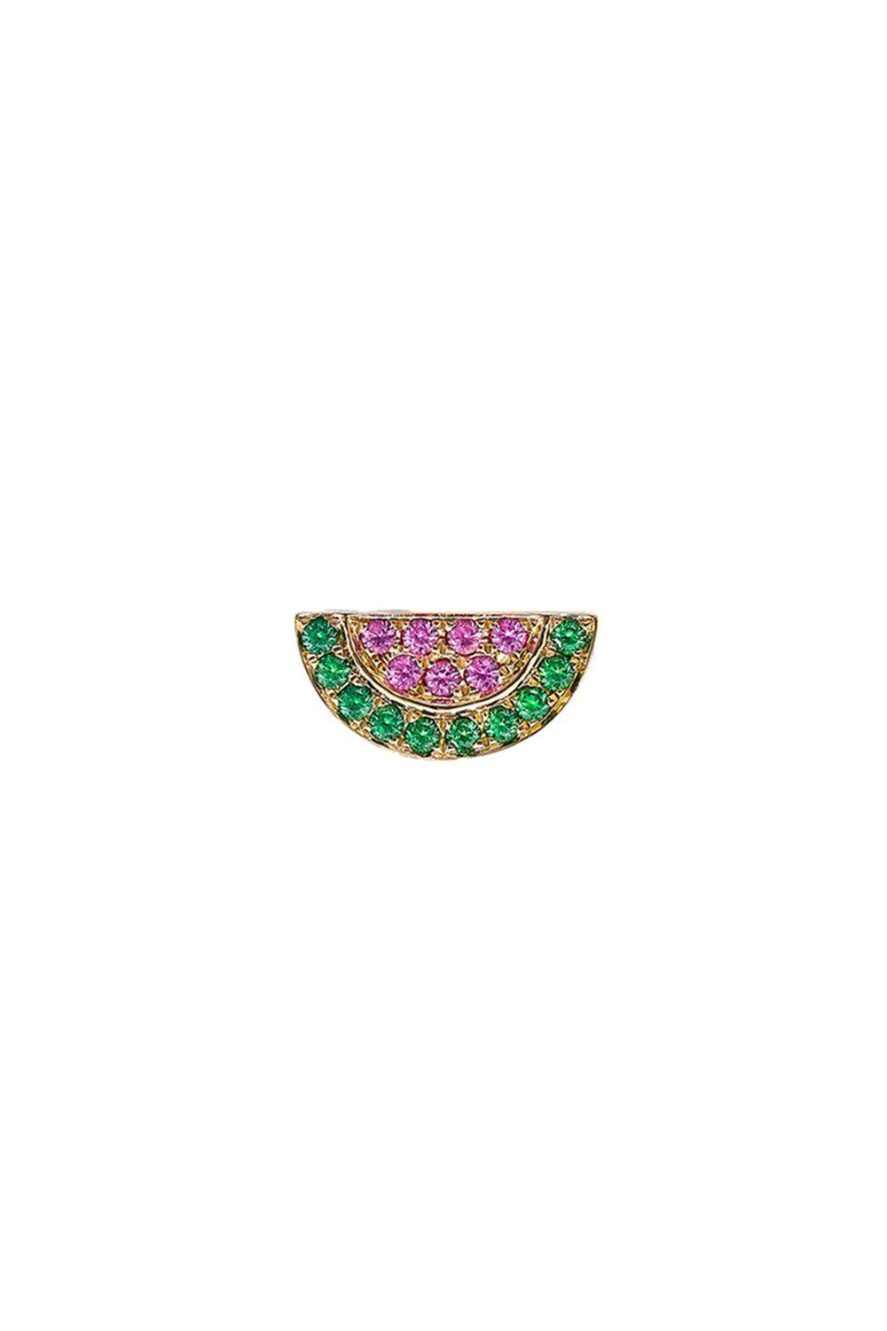 Tsavoite Watermelon Stud Earring-YELLOW GOLD-JEWELRYFINE JEWELEARRING-ROBINSON PELHAM