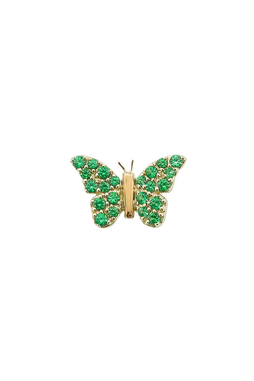 Tsavorite Butterfly Stud Earring-YELLOW GOLD-JEWELRYFINE JEWELEARRING-ROBINSON PELHAM