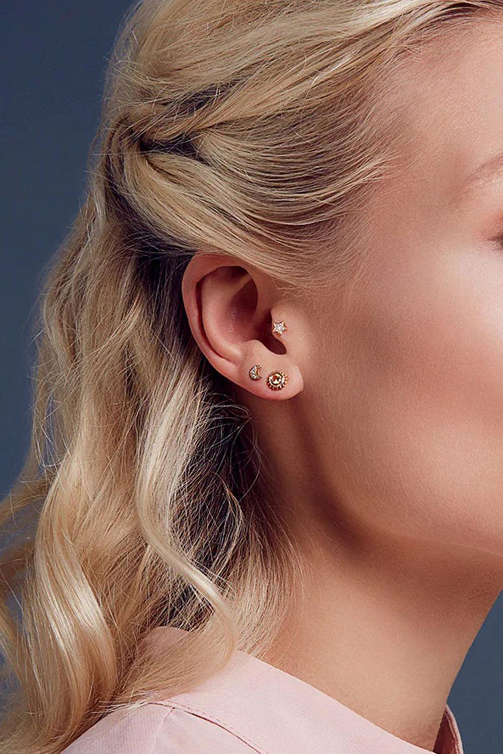 Yellow Sapphire Sun Stud Earring-YELLOW GOLD-JEWELRYFINE JEWELEARRING-ROBINSON PELHAM