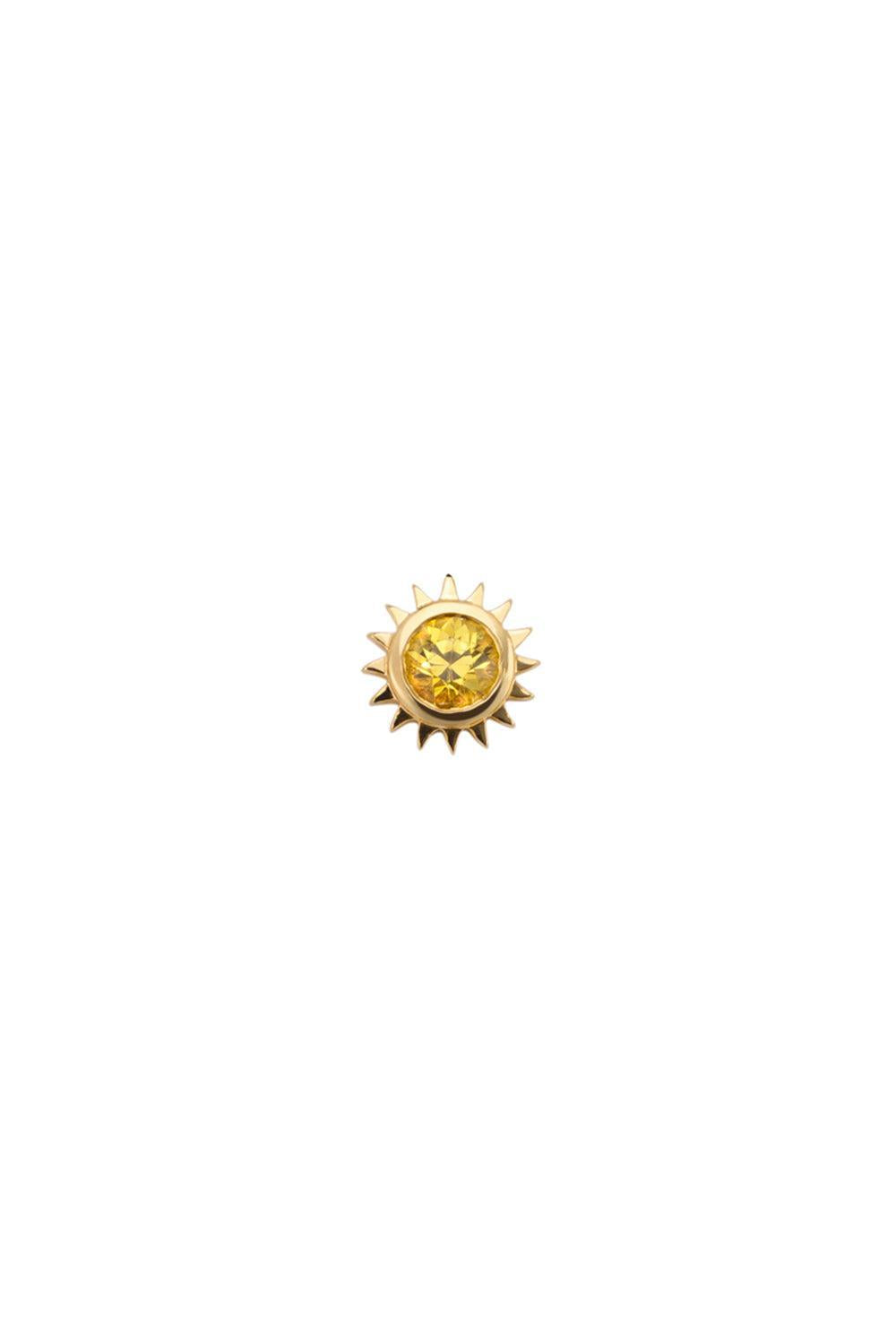 Yellow Sapphire Sun Stud Earring-YELLOW GOLD-JEWELRYFINE JEWELEARRING-ROBINSON PELHAM