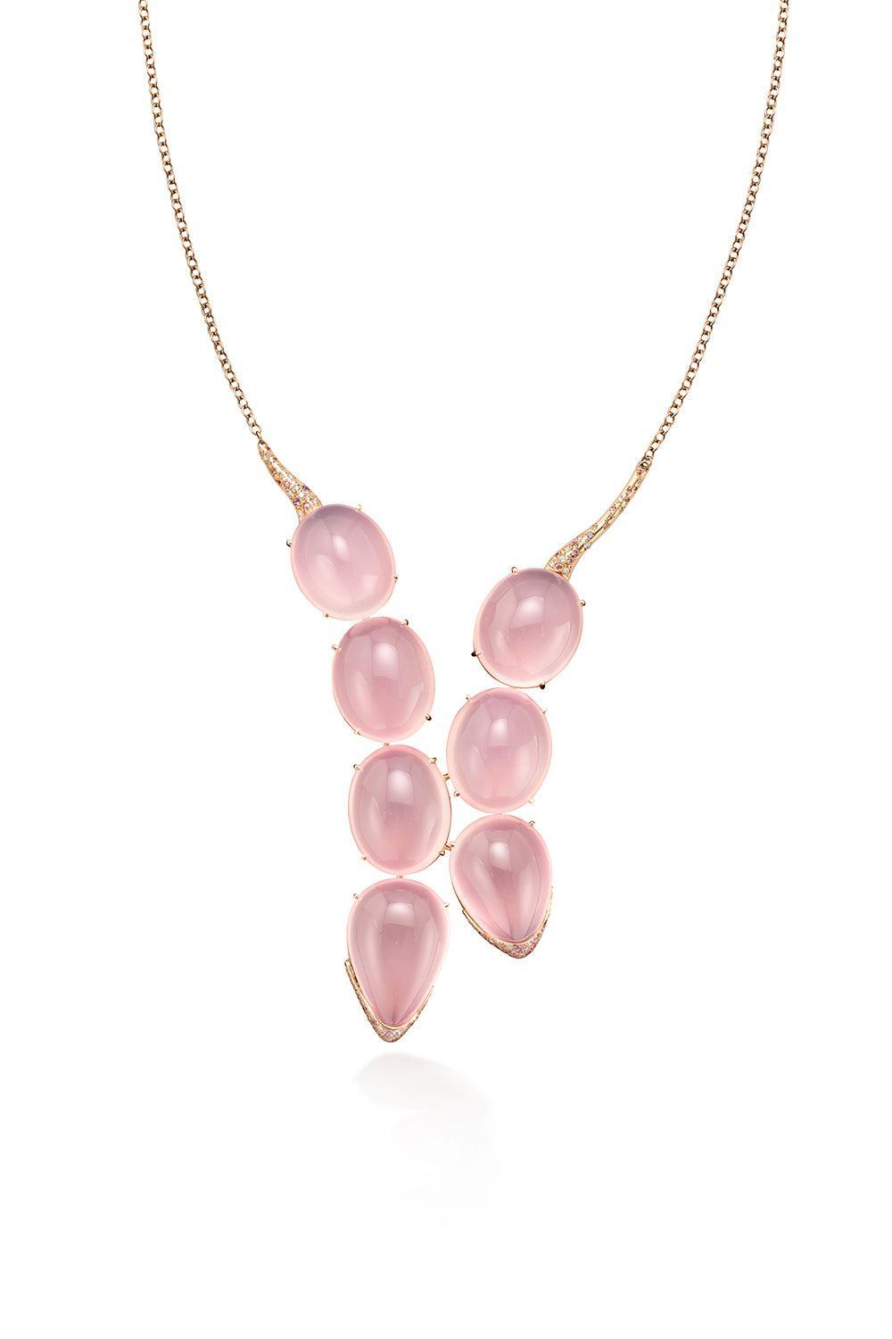 Pink Sapphire Brique Necklace-ROSE GOLD-JEWELRYFINE JEWELNECKLACE O-ROBINSON PELHAM
