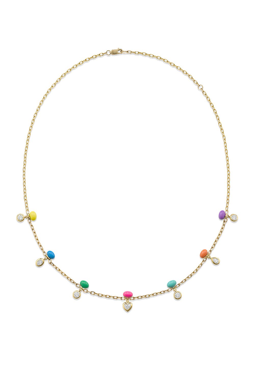 ROBINSON PELHAM-Rainbow Enamel Sputnik Necklace-YELLOW GOLD