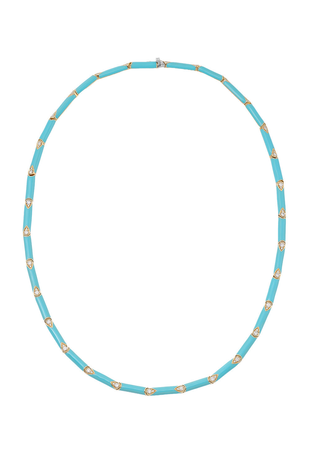 Diamond Nirvana Blue Enamel Necklace-YELLOW GOLD-JEWELRYFINE JEWELNECKLACE O-ROBINSON PELHAM