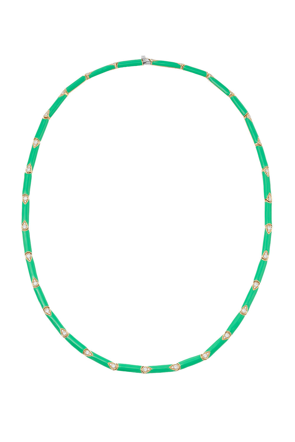  Diamond Nirvana Green Enamel Necklace-YELLOW GOLD-JEWELRYFINE JEWELNECKLACE O-ROBINSON PELHAM 