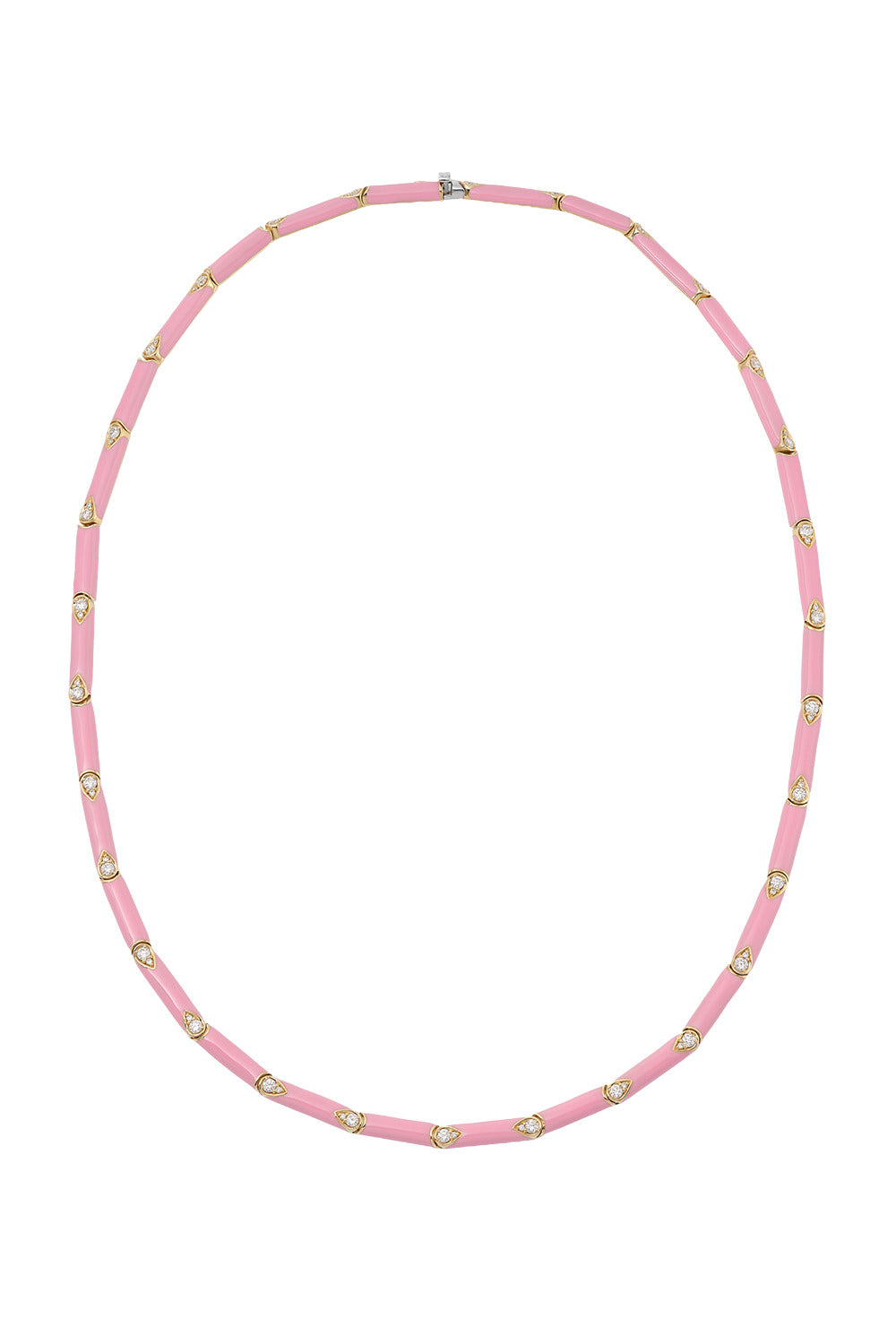  Diamond Nirvana Pink Enamel Necklace-YELLOW GOLD-JEWELRYFINE JEWELNECKLACE O-ROBINSON PELHAM 