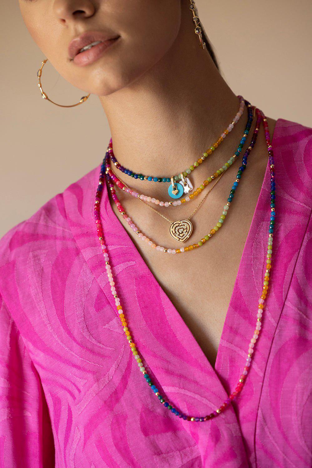 ROBINSON PELHAM-Heart Labyrinth Necklace-YELLOW GOLD